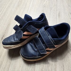 Adidas Kids Navy Play Velcro Tennis Shoes Size 2.5 Girls